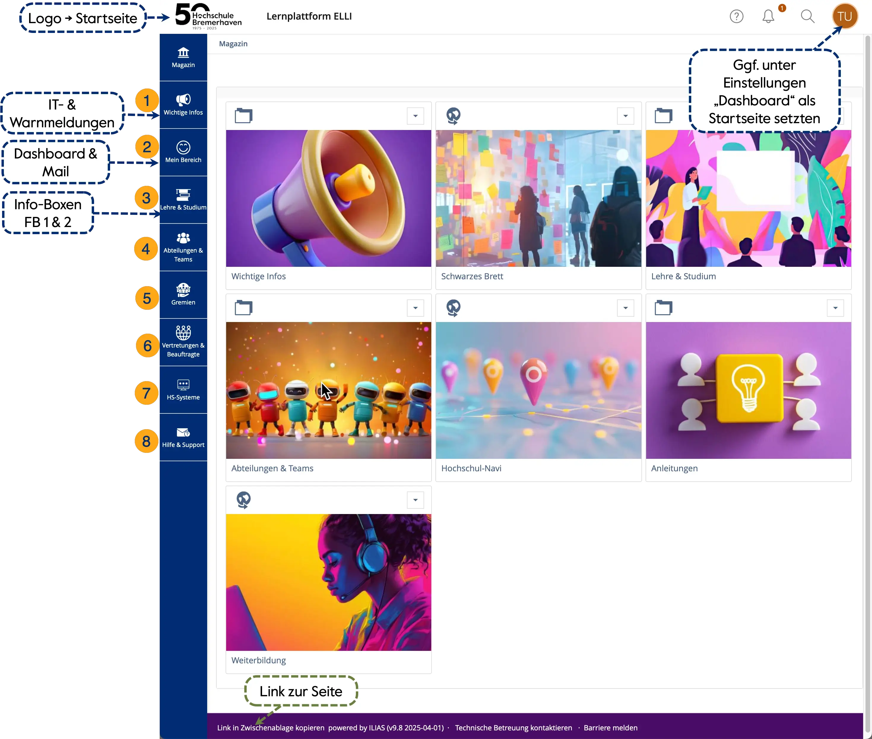 Abbildung Hauptmenü